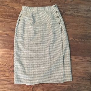 L.L. Bean Houndstooth Wrap Skirt